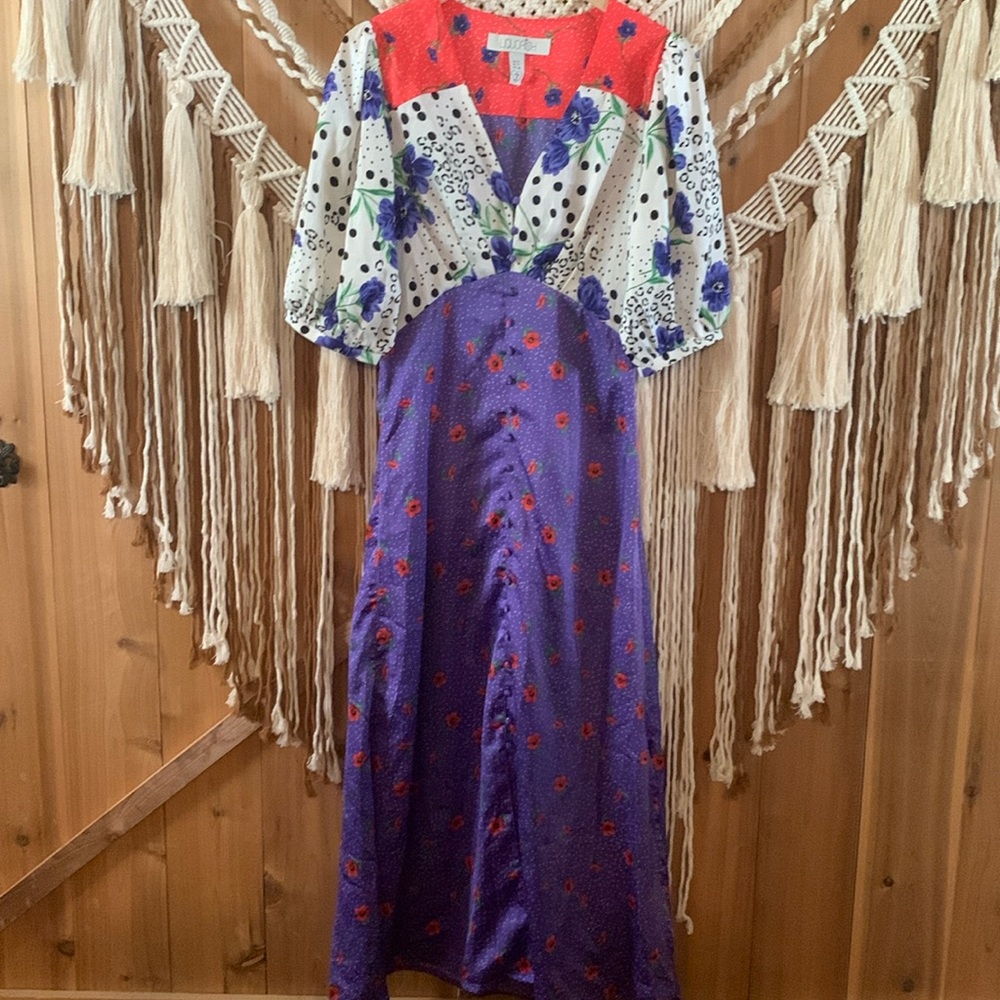 Colorful Floral Midi Dress